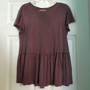 Dusty Rose Peplum Tee